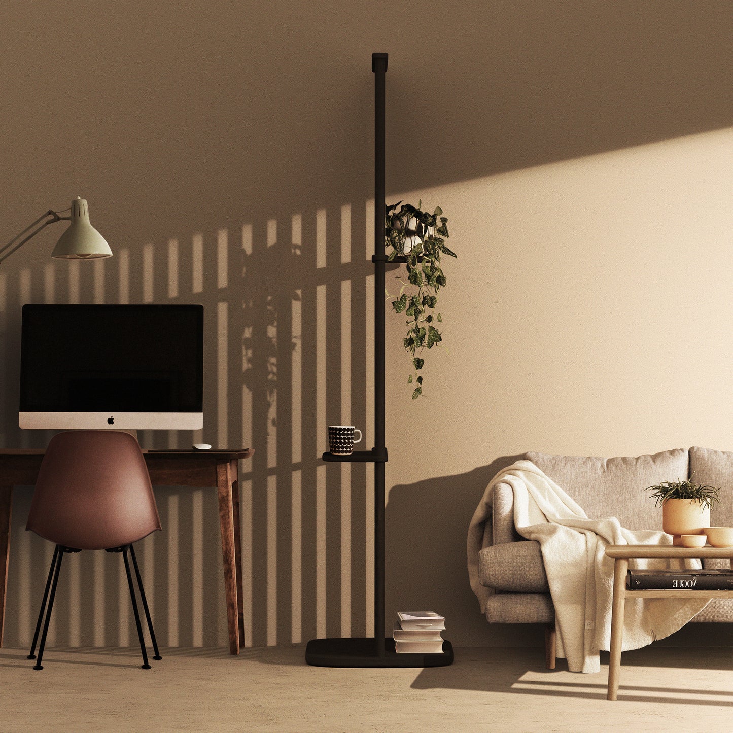 Akoria Tilanjakaja sermi "Säde", musta